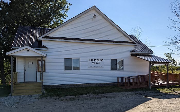 Dover Township Hall building with ramp entrance.